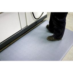 Tapis anti-fatigue Orthomat®, PVC à structure granuleuse, hauteur 9 mm, 18300 x 900 mm, gris