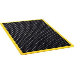 Tapis anti-fatigue Bubblemat safety, L x l x h 900 x 600 x 14 mm, noir-jaune, tapis individuel