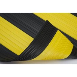 Tapis souple en PVC, à surface pleine, rouleau de 10 m, noir-jaune, largeur 800 mm