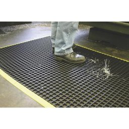 Tapis anti-fatigue COBAmat® Workstation, avec bords biseautés jaunes, L x l 1200 x 600 mm