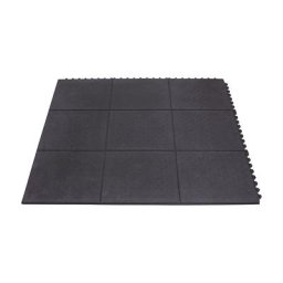Tapis pour poste de travail, tapis industriel Yoga Solid Oil, noir, à surface pleine
