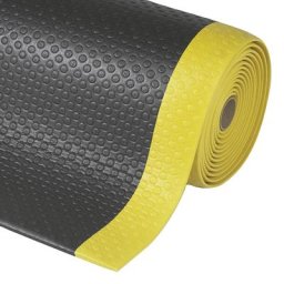 NOTRAX Tapis anti-fatigue Bubble Sof-Tred™, prix au m, en mousse de vinyle, noir / jaune, largeur 910 mm