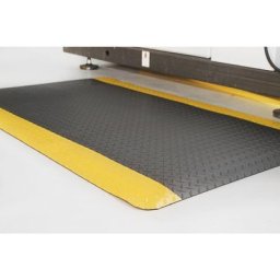 Tapis anti-fatigue DECKPLATE, à la découpe, noir / jaune, mètre linéaire x 1200 mm, max. 18,3 m
