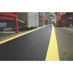 Tapis anti-fatigue Orthomat® Diamond, largeur 900 mm, noir / jaune, au mètre