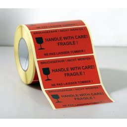 Etiquettes de signalisation, 1000 unités par rouleau, lot de 6 rouleaux, impression 'Ne pas laisser tomber!