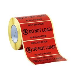 Etiquettes de signalisation, 1000 unités par rouleau, lot de 3 rouleaux, impression 'Ne pas charger!