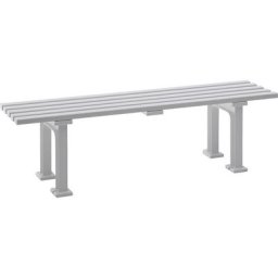 Banc sans dossier, 5 lattes, longueur 1500 mm, blanc