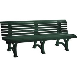 Banc d'extérieur en plastique, à 13 lames, largeur 2000 mm, vert mousse