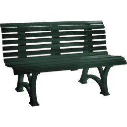 Banc d'extérieur en plastique, à 13 lames, largeur 1500 mm, vert mousse