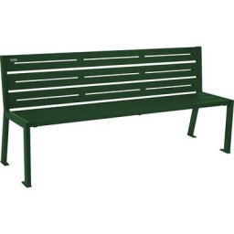 PROCITY Banc en acier SILAOS®, longueur 1800 mm, vert mousse, avec dossier