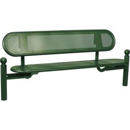 PROCITY Banc ESTORIL, boule, longueur 1800 mm, vert mousse, avec dossier