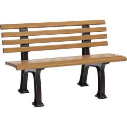Banc d'extérieur en plastique, à 9 lames, largeur 1200 mm, imitation bois