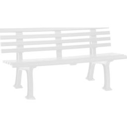 Banc d'extérieur en plastique, à 9 lames, largeur 1500 mm, blanc