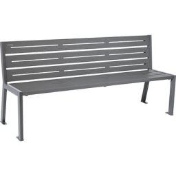 PROCITY Banc en acier SILAOS®, longueur 1800 mm, noir graphite, avec dossier