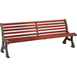 PROCITY Banc en bois LUBLIN, profondeur assise 385 mm, métallique, acajou