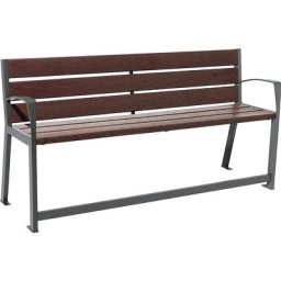 PROCITY Banc SILAOS® en plastique recyclé, avec dossier, pour personnes âgées, noir graphite