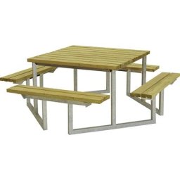 Ensemble banc et table pour 8 personnes, bois de conifères certifié, pin naturel