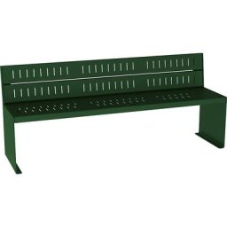 PROCITY Banc KUBE en acier, profondeur h.t. 450 mm, vert mousse, avec dossier