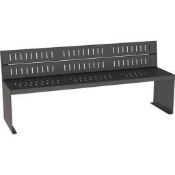 PROCITY Banc KUBE en acier, profondeur h.t. 450 mm, anthracite, avec dossier