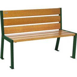 PROCITY Banc SILAOS® en bois, avec dossier, longueur 1200 mm, vert mousse RAL 6005, façon chêne clair
