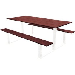 PROCITY Ensemble bancs et table RIGA, longueur 1500 mm, blanc / acajou