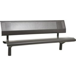 PROCITY Banc OSLO en acier, hauteur assise 450 mm, longueur 1800 mm, anthracite, avec dossier