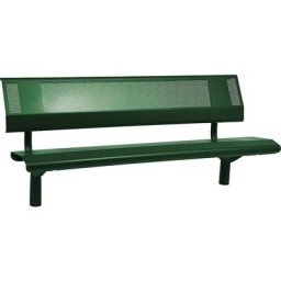 PROCITY Banc OSLO en acier, hauteur assise 450 mm, longueur 1800 mm, vert mousse, avec dossier
