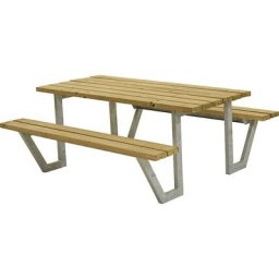 Ensemble banc et table pour 6 personnes, bois de conifères certifié, bois de mélèze