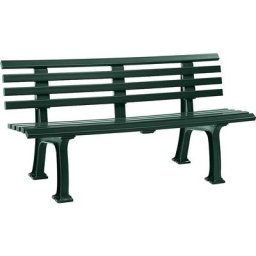 Banc d'extérieur en plastique, à 9 lames, largeur 1500 mm, vert mousse