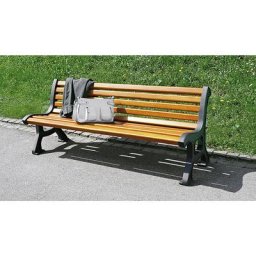 Banc en bois massif, sans accoudoirs, lattes en méranti