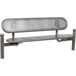 PROCITY Banc ESTORIL, boule, longueur 1800 mm, noir graphite, avec dossier