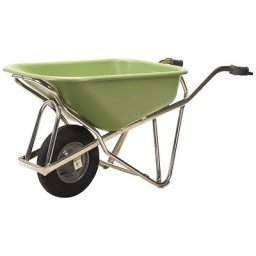 MATADOR Brouette Profi-Max Plus, en aluminium, 90 litres, benne en polyéthylène HD vert, pneumatiques 4 couches