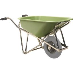 MATADOR Brouette Profi-Max Plus, en aluminium, 90 litres, benne en polyéthylène HD vert, roues anti-crevaison