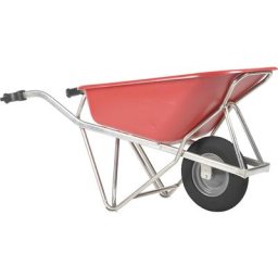 MATADOR Brouette Profi-Max Plus, en aluminium, 90 litres, benne en polyéthylène HD rouge, pneumatiques 4 couches, à partir de 4 pièces