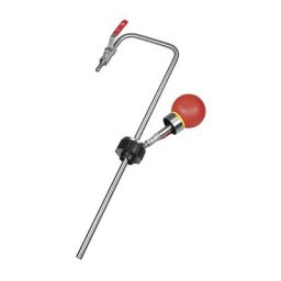 Pompe en inox pour solvants à actionnement manuel, avec coude d'écoulement pour jerrycans en fer-blanc, 10 l/min