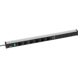 Treston Bloc multiprise pour postes de travail, 6 prises, interrupteur, 2 raccords USB, longueur 836 mm