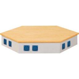 ANKE Rehausse d'alimentation pour postes de travail en groupe, 6 x 2 prises sécurité, pour établi de groupe hexagonal