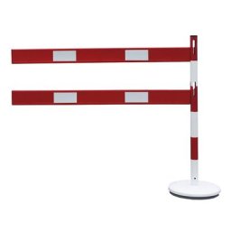Kit de potelets de délimitation avec planches, 1 potelet, 2 planches, rouge / blanc