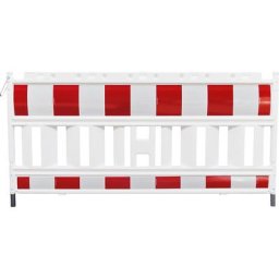Barrière de sécurité en plastique à film réfléchissant, blanc / rouge, 1 pièce et +