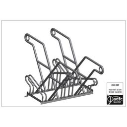 Support d'appui pour cycles, modèle 2600 XBF, double face, 2 x 2 emplacements