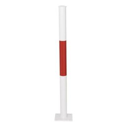 Barrière modulaire, montant à cheviller au sol, coloris rouge / blanc