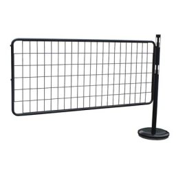 Kit de potelets de délimitation avec grille, 1 potelet, 1 grille, noir