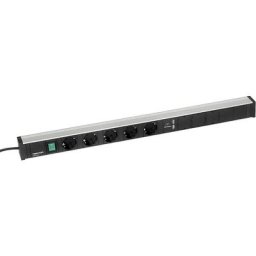 Treston Bloc multiprise pour postes de travail, 5 prises, interrupteur, 2 raccords USB, longueur 683 mm