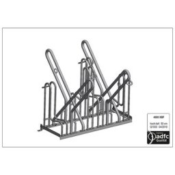 Support d'appui pour cycles, modèle 4500 XBF, double face, 2 x 2 emplacements