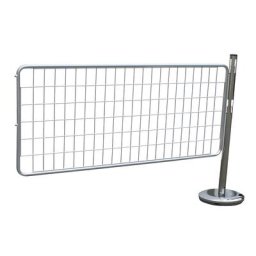 Kit de potelets de délimitation avec grille, 1 potelet, 1 grille, galvanisé / chromé