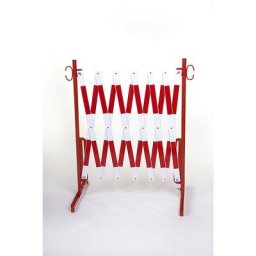 Barrière extensible, avec 2 pieds, réfléchissant, rouge / blanc, longueur max. 3600 mm