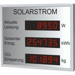 Ecran photovoltaïque à diodes LED, h x l x p 400 x 500 x 39 mm, anodisé argent