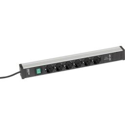 Treston Bloc multiprise pour postes de travail, 6 prises, interrupteur, 2 raccords USB, longueur 468 mm