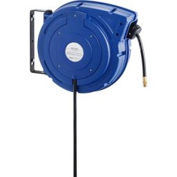 eurokraft basic Enrouleur de tuyau, pour l'intérieur et l'extérieur, longueur flexible 15 m, raccord extérieur G1/2