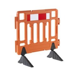 Barrière de sécurité en plastique, longueur 1,1 m, orange, 5 pièces et +